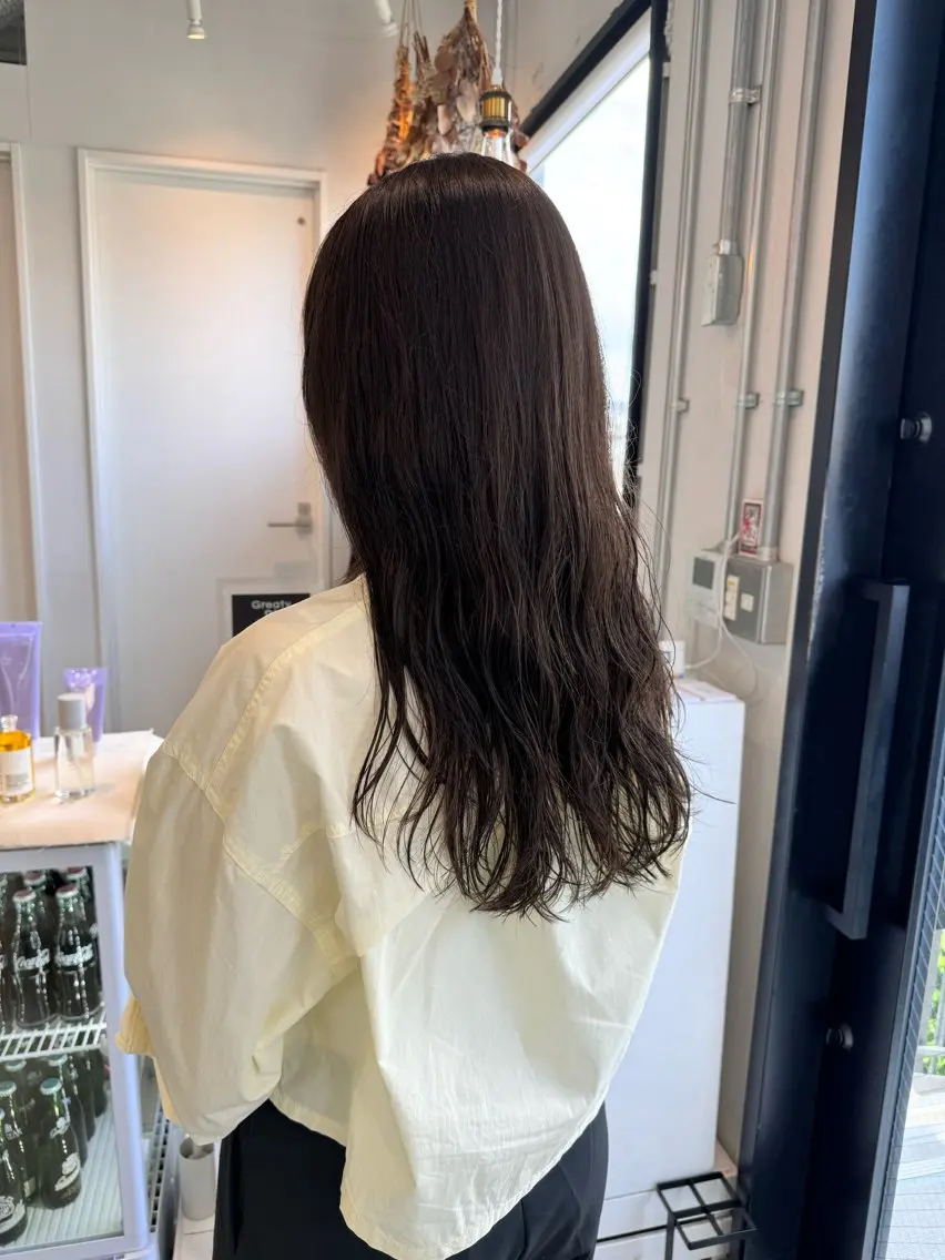 ロング カラー パーマ カット ヘアカラー パーマ トリートメント 松坂 真衣のヘアスタイル