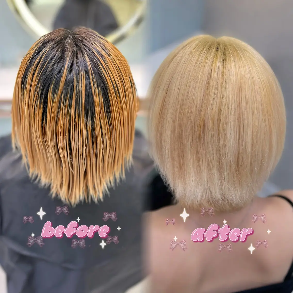 ショート カラー ブリーチ 抜きっぱなしブロンド ヘアカラー 暖色⌇﻿縮毛矯正⌇﻿ 𝐀𝐤𝐚𝐫𝐢のヘアスタイル