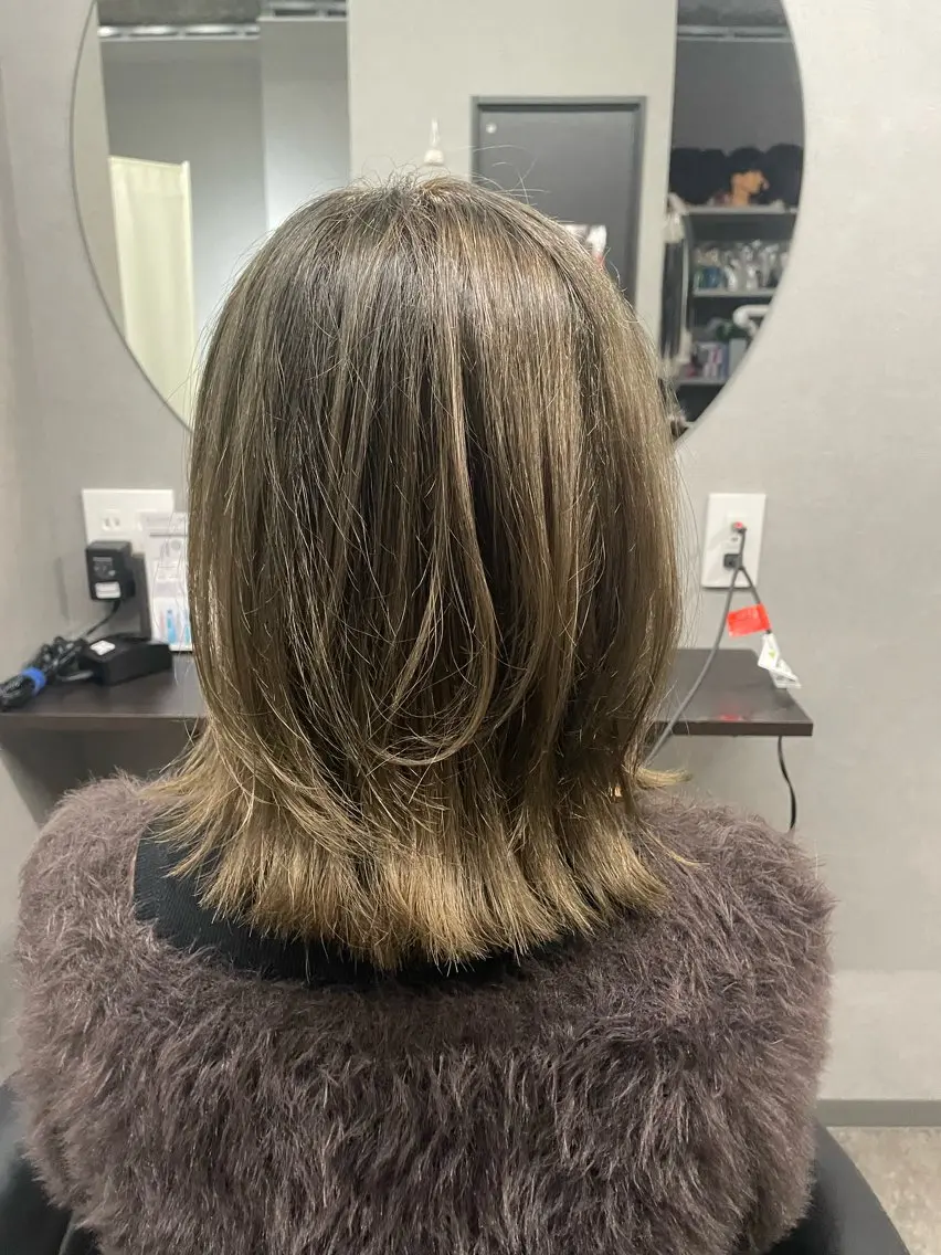 ミディアム カラー ヘアカラー ヘアセット 🌹ミラクル美容師 🌹ブリーチくっぽのヘアスタイル