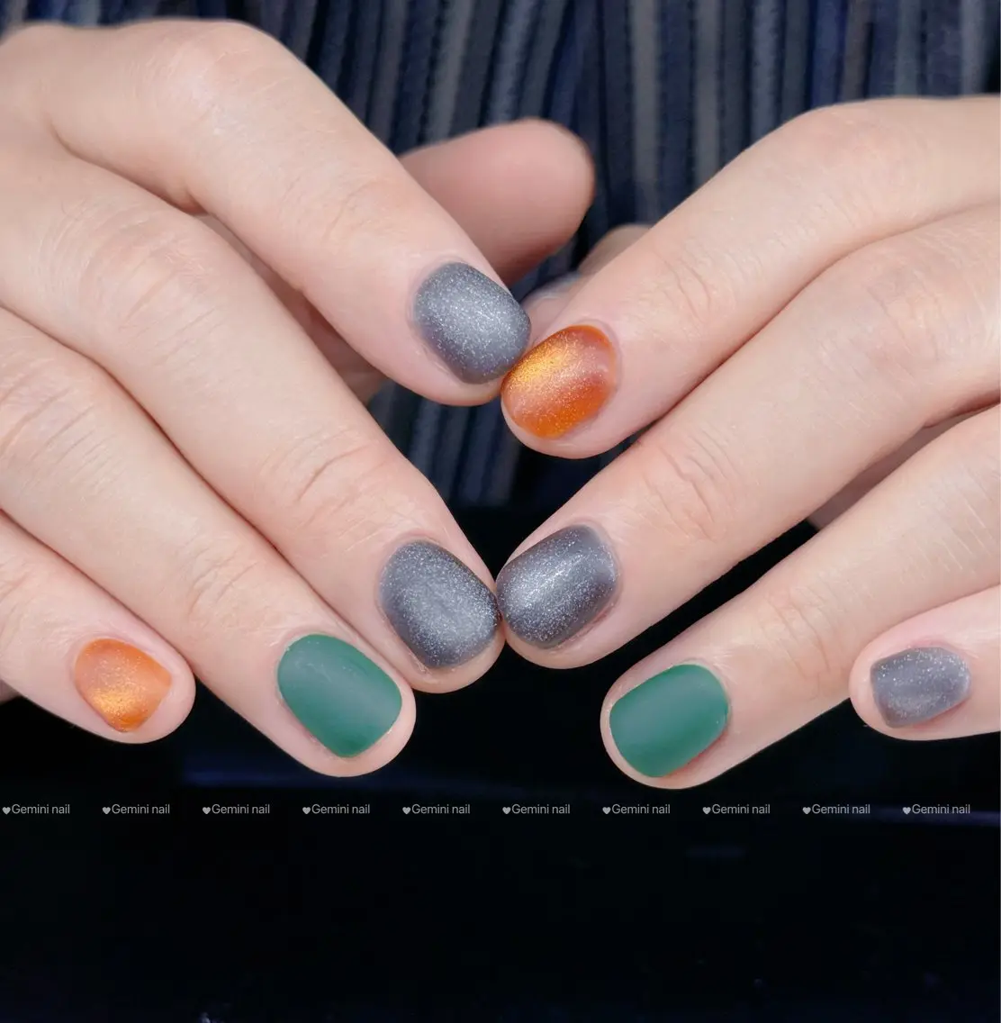 ネイル マグネットネイル マットネイル ワンカラーネイル Gemini nail.Yukiのネイルデザイン