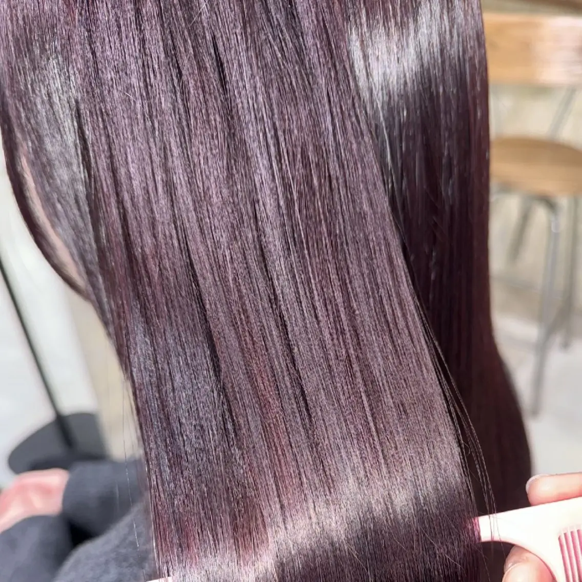カラー ロング ブラウンカラー ピンクカラー トリートメント ヘアカラー きっか海老名 カラーモデル募集中！のヘアスタイル