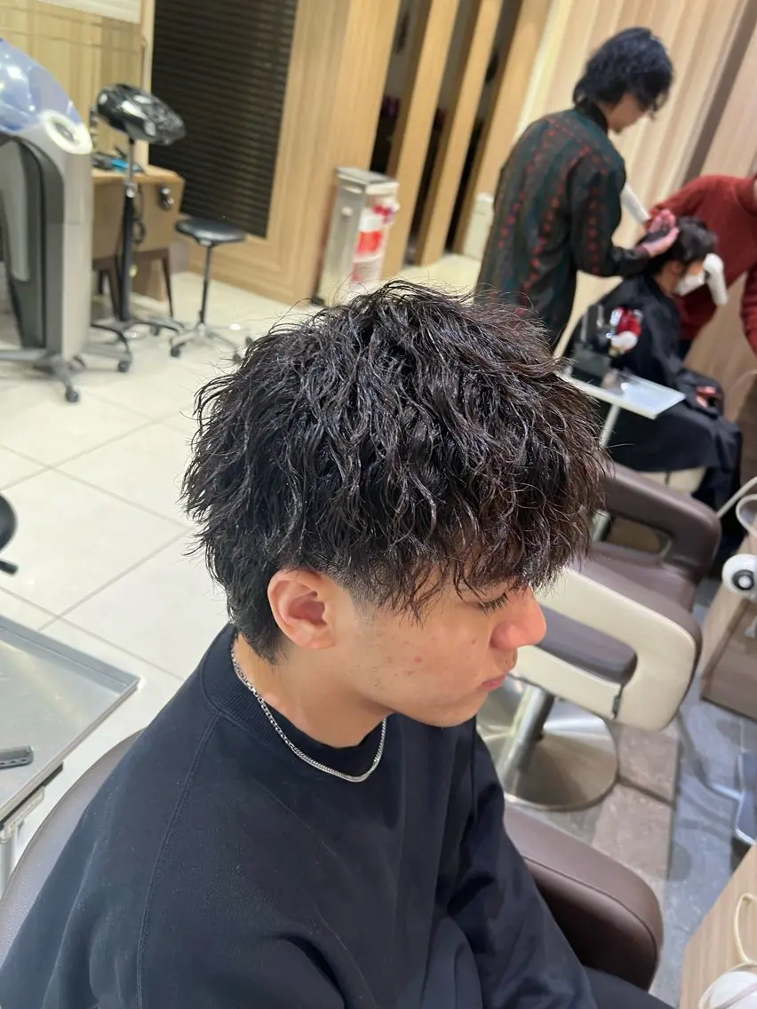 ショート パーマ メンズ カット パーマ SENA 再現性 パーマと縮毛矯正のヘアスタイル