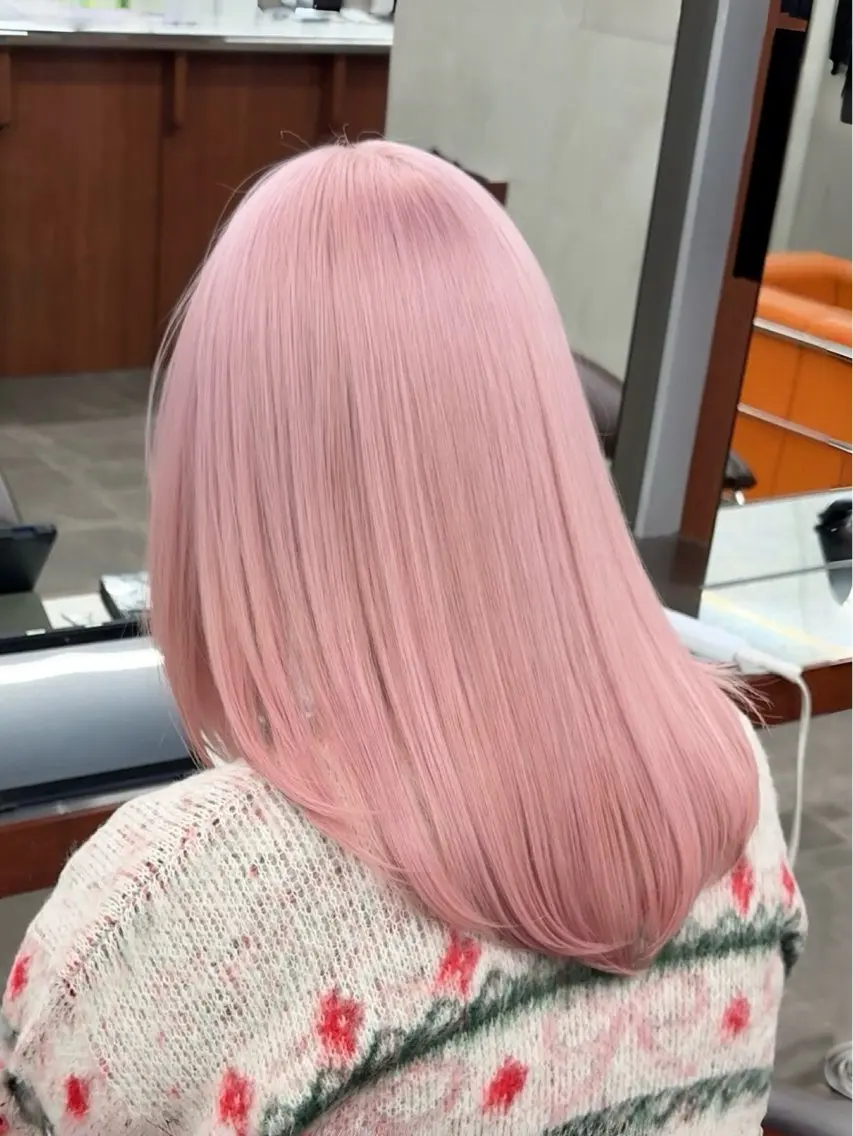 セミロング カラー アッシュ ベージュカラー ブリーチ ケアブリーチ ダブルカラー カット ヘアカラー トリートメント ブリーチ　ハイトーン 特化🌈フジタハルキのヘアスタイル