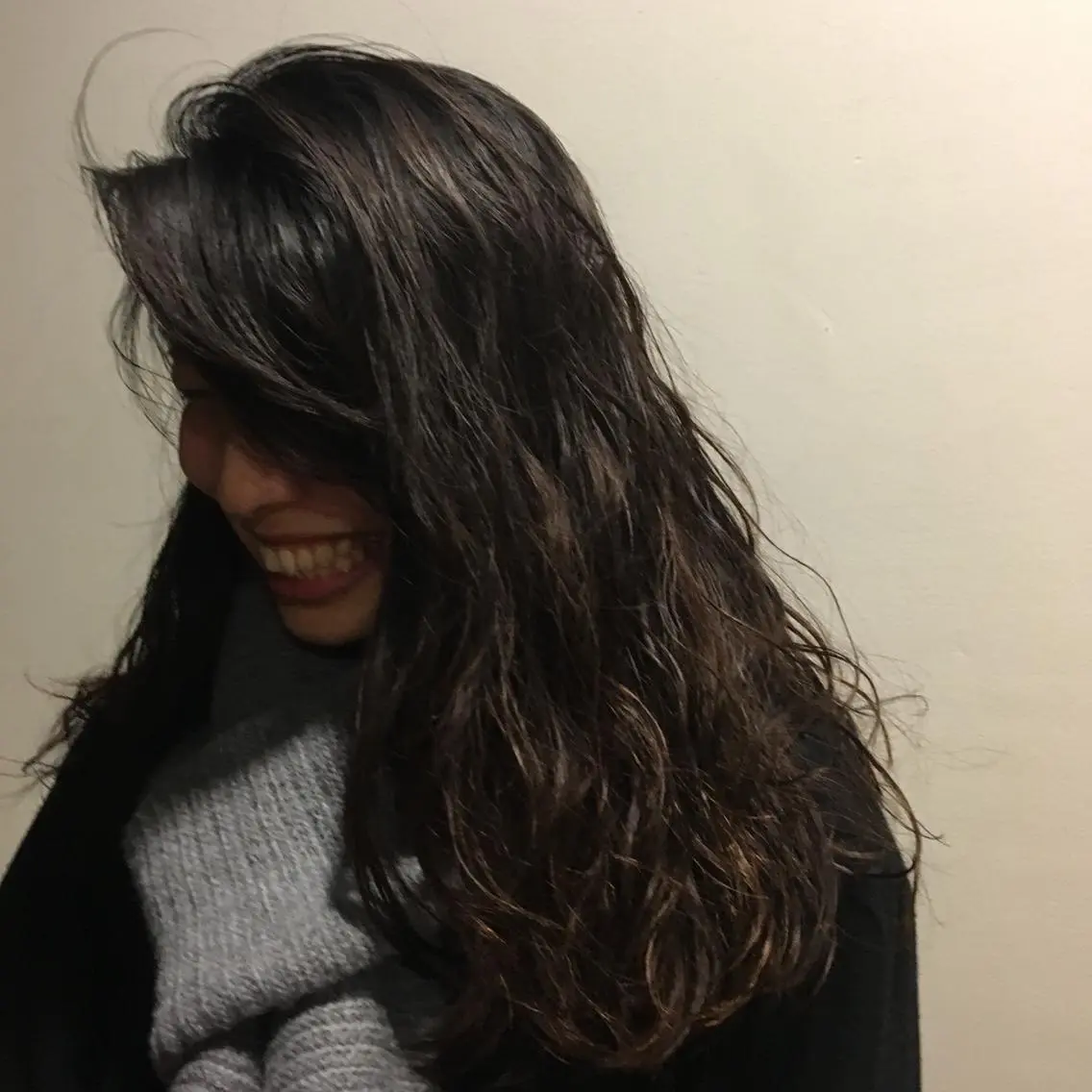 セミロング カラー パーマ セミロングパーマ のばた ちかのヘアスタイル