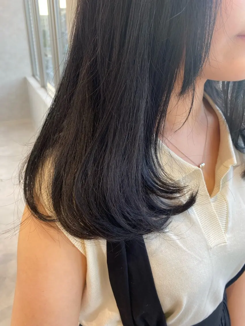セミロング 姫カット レイヤーカット 韓国ヘア・カラー 🩵SHIZUKUのヘアスタイル