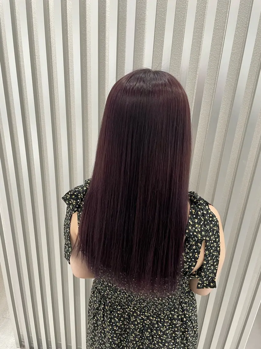 セミロング カラー ブラウンカラー ラベンダーカラー ラベンダーブラウン 野崎/酸性ストレート /天王寺のヘアスタイル