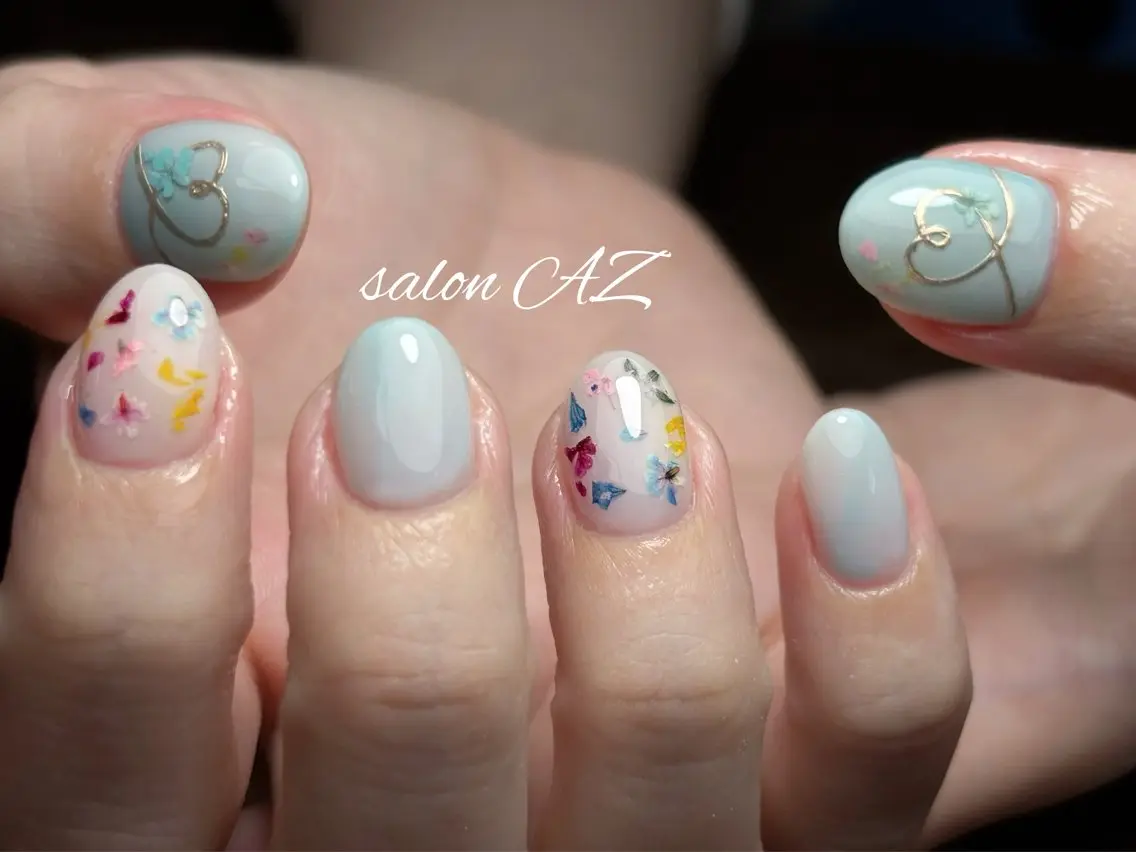 ネイル アートネイル 長さ出し フットネイル フレンチネイル ジェルネイル ハンドネイル salon AZのネイルデザイン
