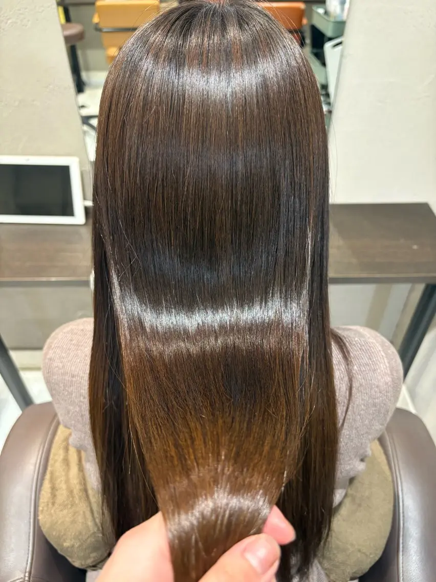 ロング パーマ ロング 縮毛矯正 縮毛矯正 中嶋偲月🌙 艶カラー/縮毛矯正のヘアスタイル