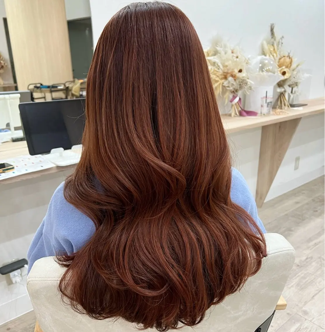 ロング カラー ヘアアレンジ くびれヘア レイヤーカット TOKI mahoのヘアスタイル