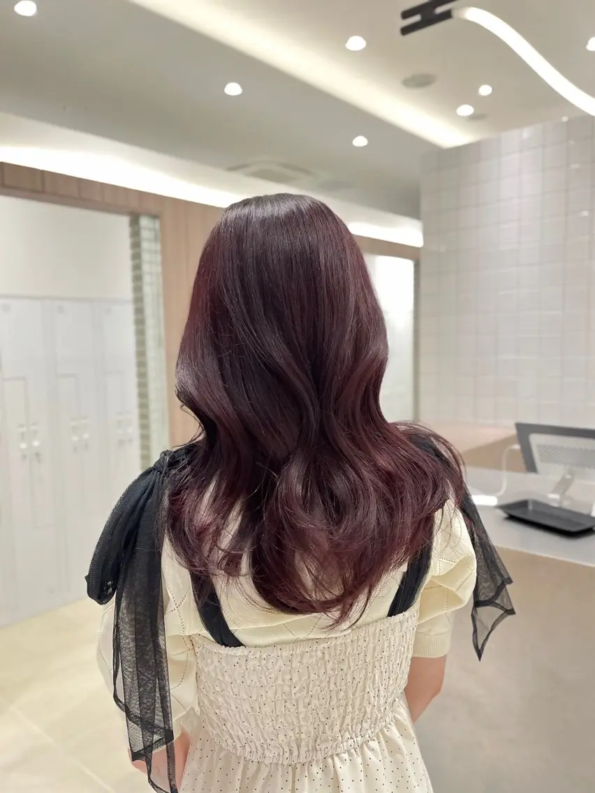 セミロング ヘアカラー トリートメント ヘアセット RIKO👼🏻💓 韓国ガーリーのヘアスタイル