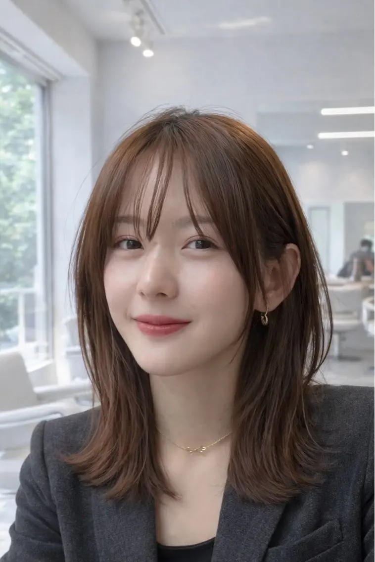 ミディアム 似合わせno.1💎 韓国ヘア特化まなかのヘアスタイル