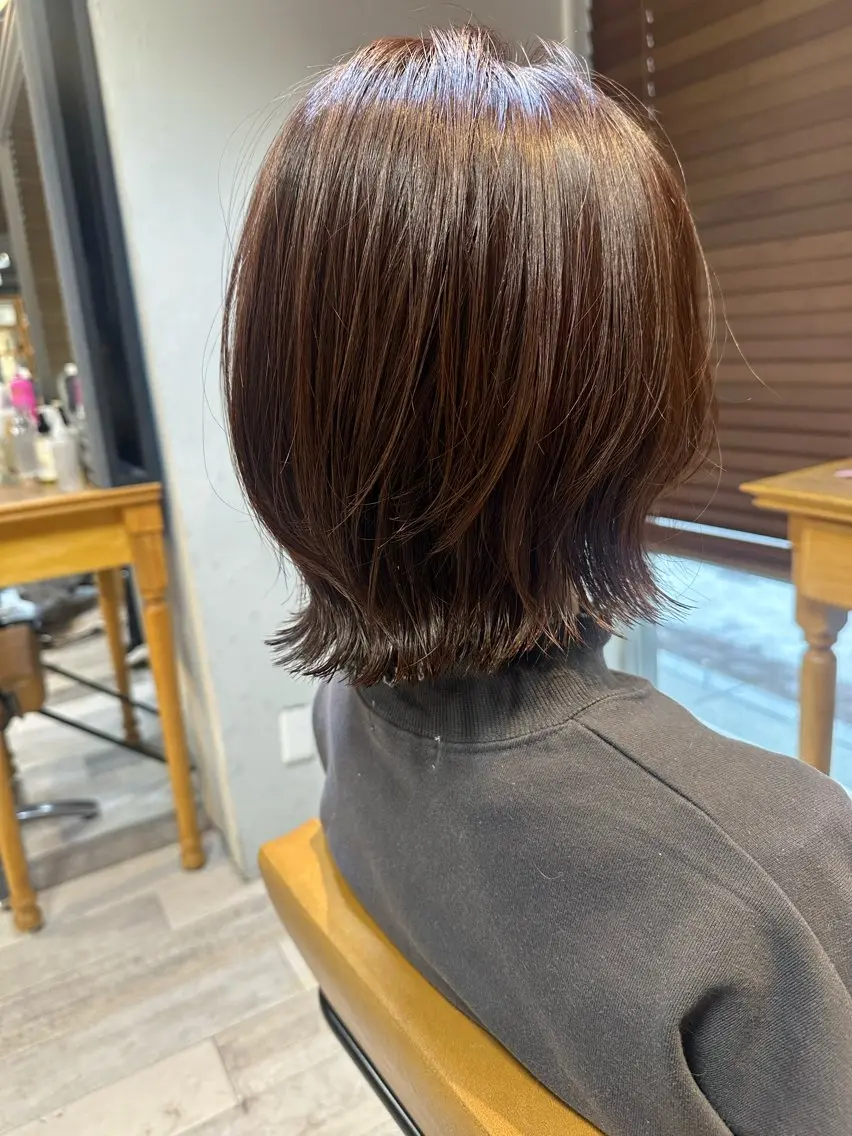 ショート カラー ブラウンカラー ピンクカラー ピンクブラウン ボブ くびれヘア 和田 直也のヘアスタイル
