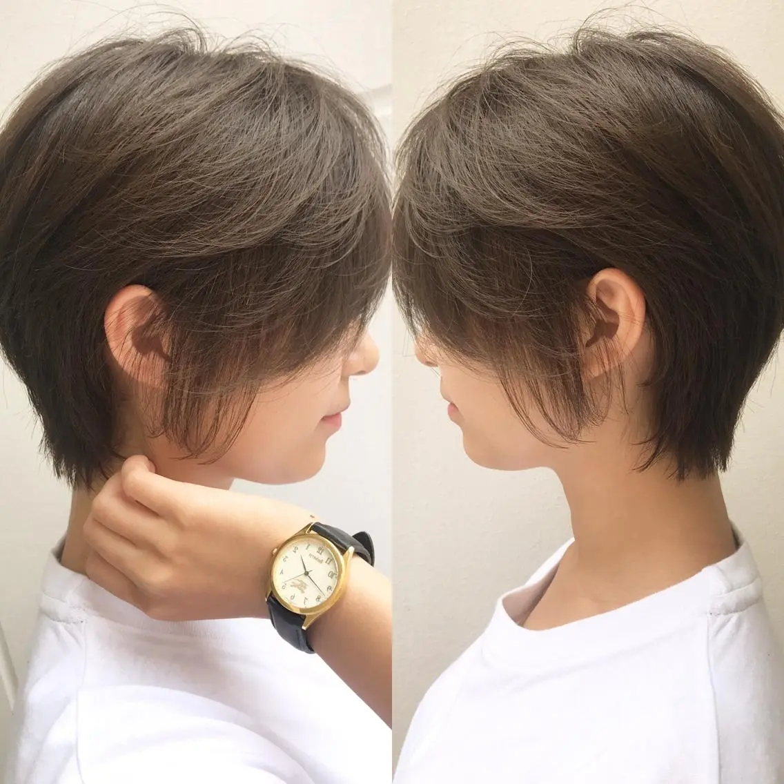 ショート カラー ヘアアレンジ ハンサムショート ショートヘア 縮毛矯正 髪質改善寺坂雄飛💐のヘアスタイル