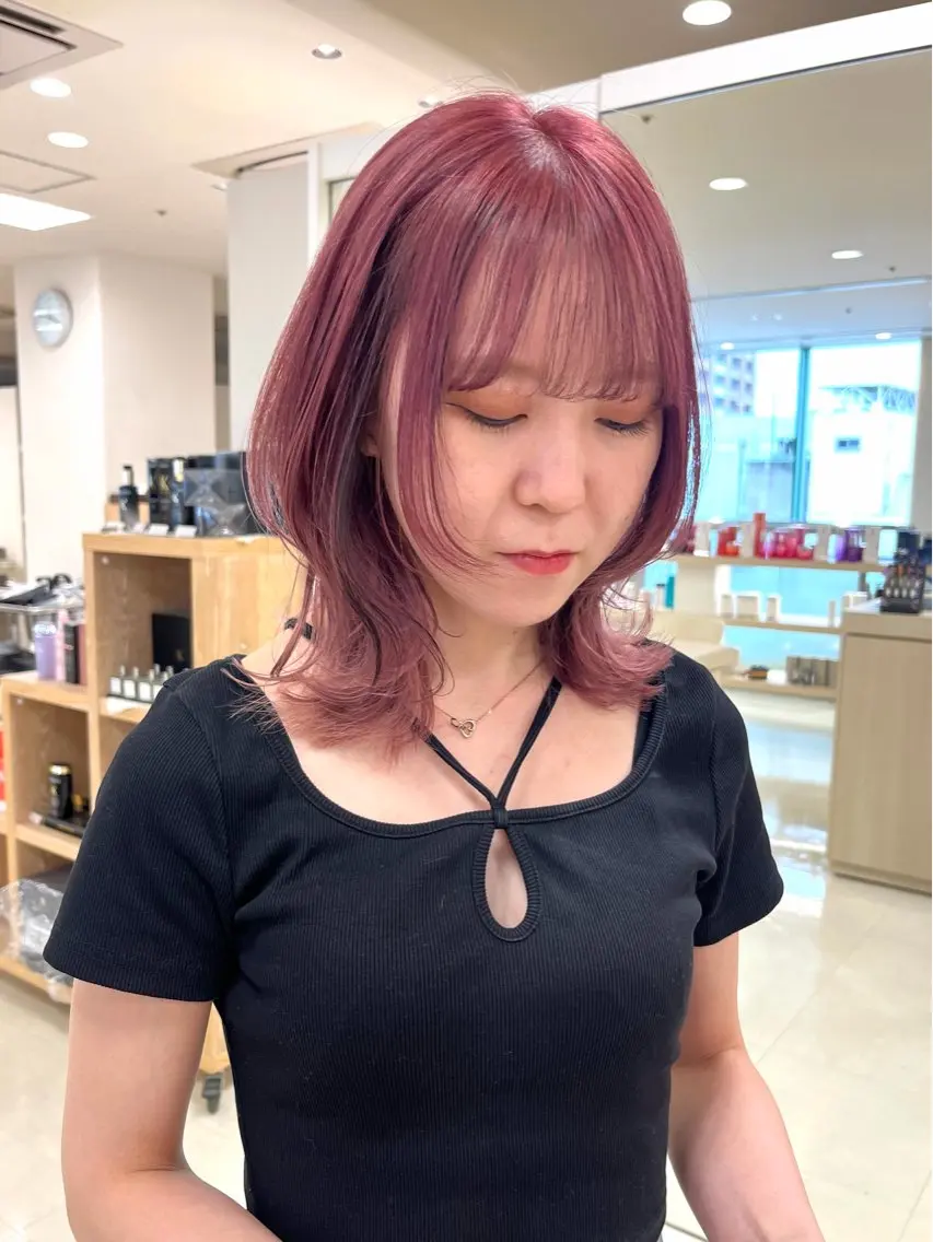 ミディアム カラー ヘアカラー トリートメント 暖色/ブリーチカラー 🎀 M i k uのヘアスタイル