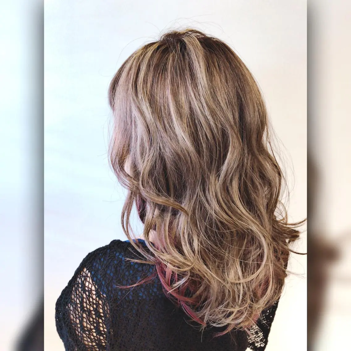 セミロング カラー ダブルカラー ハイライトカラー ハイライト 【メンズカット】 澤下瑛一のヘアスタイル
