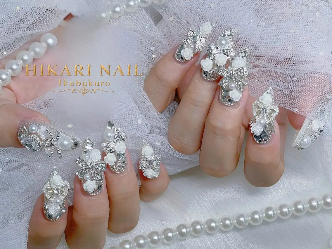 ネイル チークネイル 長さ出し フレンチネイル ガーリー ハロウィン ハンドネイル HikariNail Ikebukuroのネイルデザイン