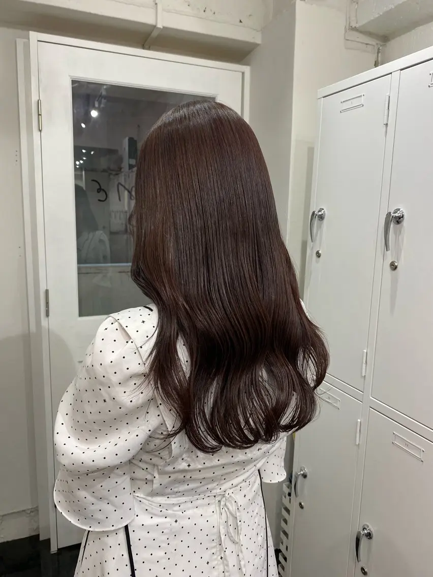 セミロング カラー ブリーチ ブラウンカラー カシス ブリーチなしカラー ヘアカラー トリートメント ヘアセット 楓🦋韓国系レイヤー / 透明感カラー🤍のヘアスタイル