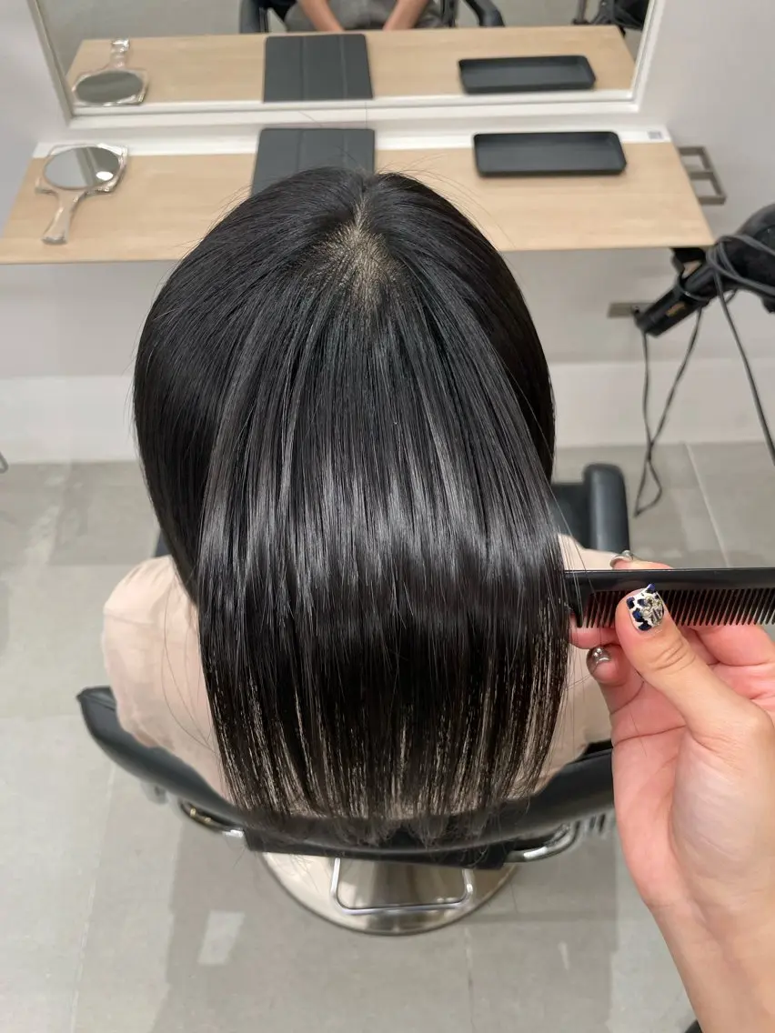 ミディアム 縮毛矯正 an🦋ショート/シ ョートボブ【日本橋】のヘアスタイル