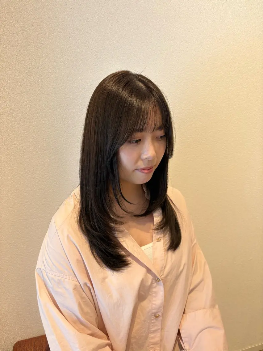ミディアム カラー 透明感カラー 髪質改善 レイヤーカット 小顔カット カット 【SASE】大人上品 💍/ユウガ⭐️のヘアスタイル