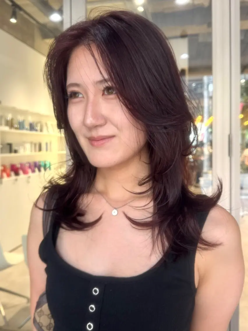 ミディアム カラー カット ヘアカラー トリートメント ☀️海外レイヤー 🇺🇸/ヒナコのヘアスタイル