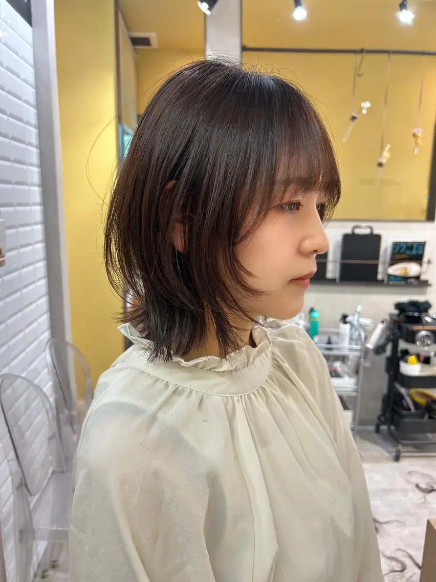 ショート カラー ボブレイヤー ボブ レイヤーカット カット ヘアカラー トリートメント hubhair レイヤー/透明感のヘアスタイル