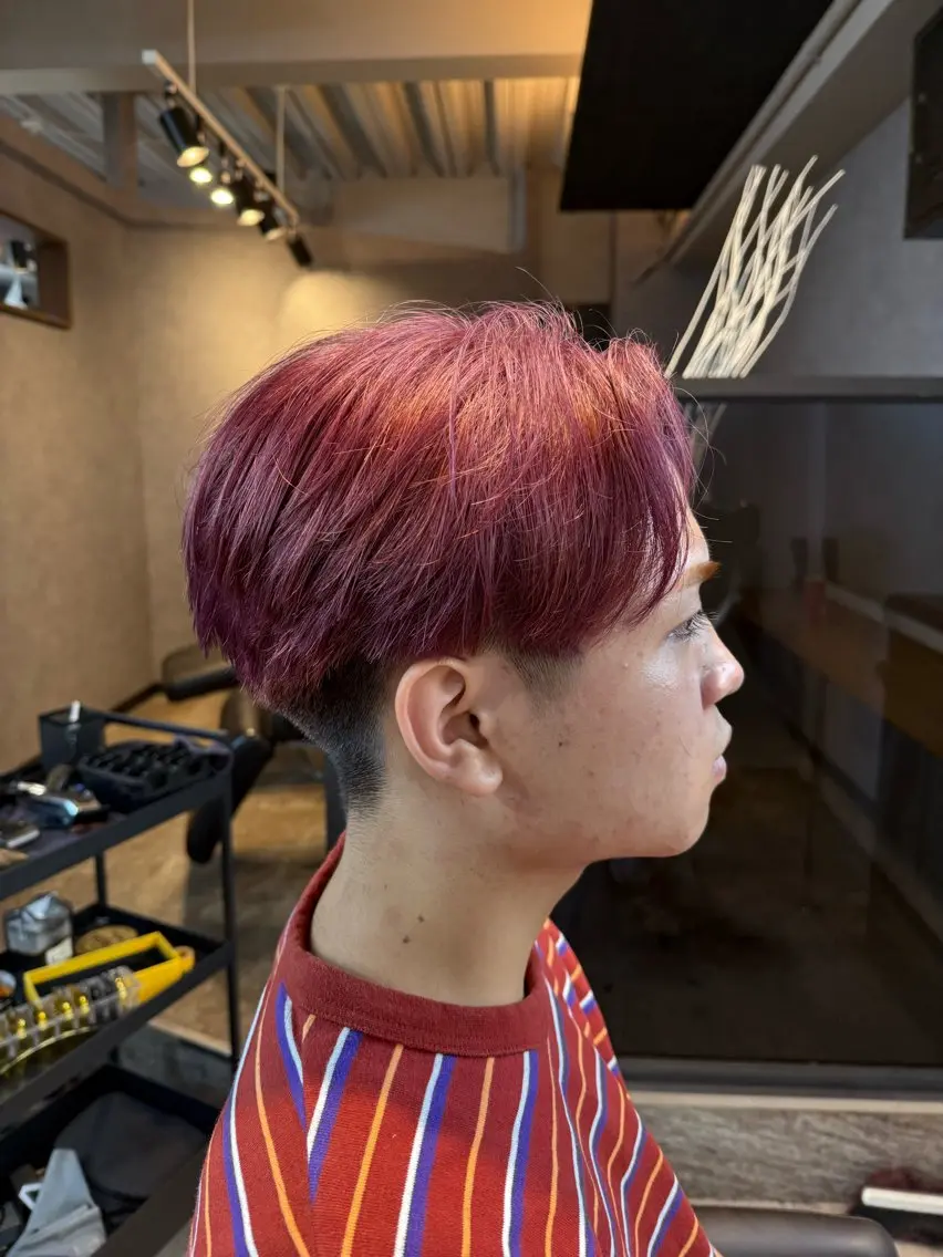 メンズ センターパート マッシュ スパイキーショート ヘアカラー 直毛改善特化美容師/ 大森雄貴のヘアスタイル