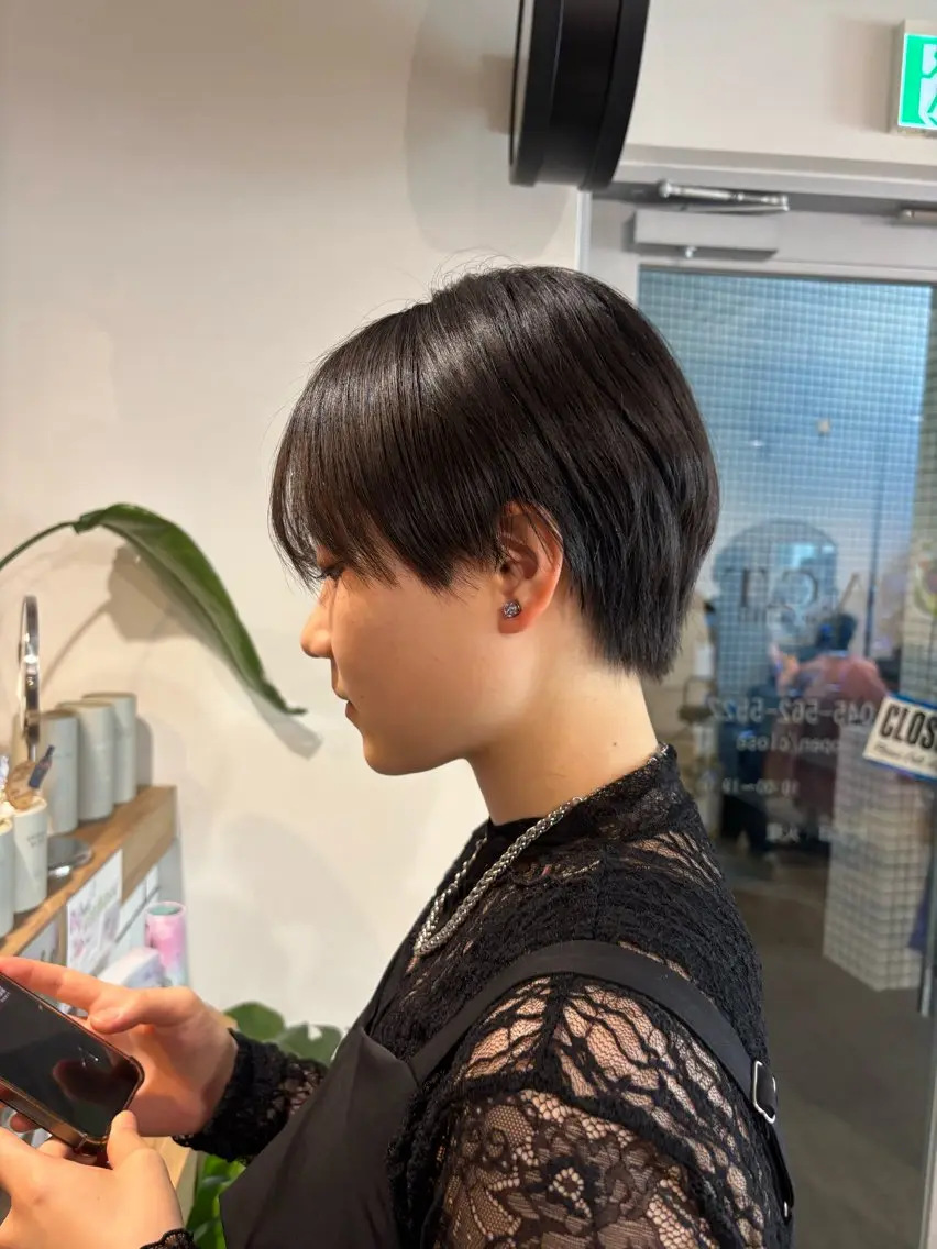 ショート カラー ショートヘア カット ヘアカラー 艶カラー💎ショート /顔まわり/小由葵のヘアスタイル