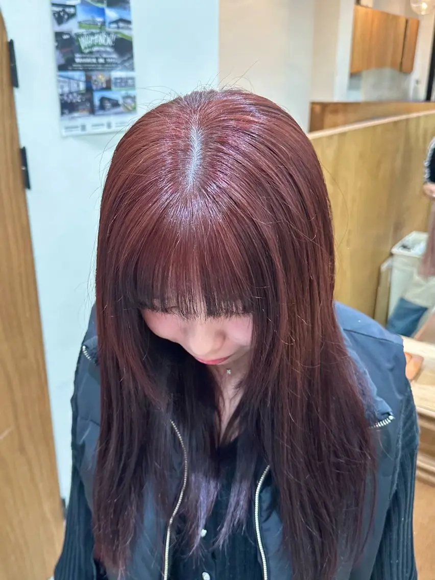 ロング カラー ブリーチ ブリーチなしカラー カット ヘアカラー トリートメント mana/ブリーチ なし/ベージュ/暖色のヘアスタイル