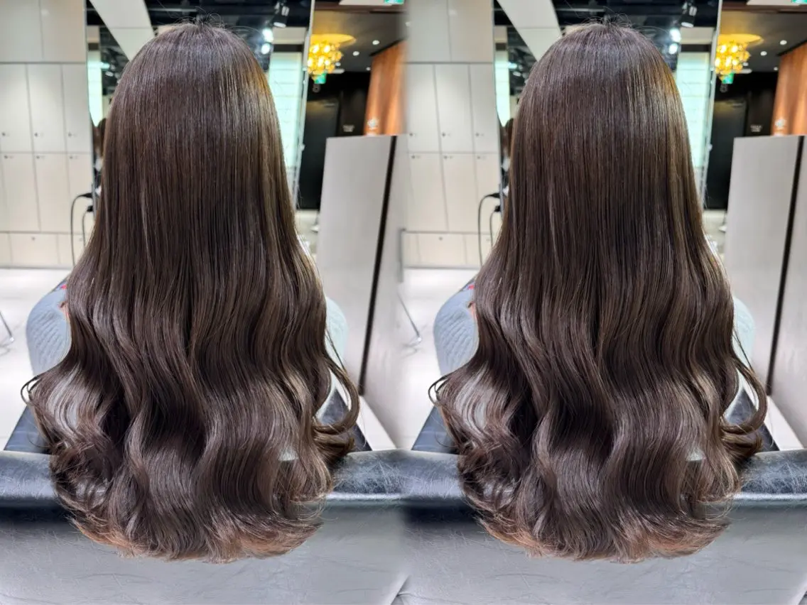 ロング ヘアカラー ﾊﾙｶ🌷ﾅﾁｭﾗﾙ 盛れ/韓国ヘアのマツエク・マツパデザイン