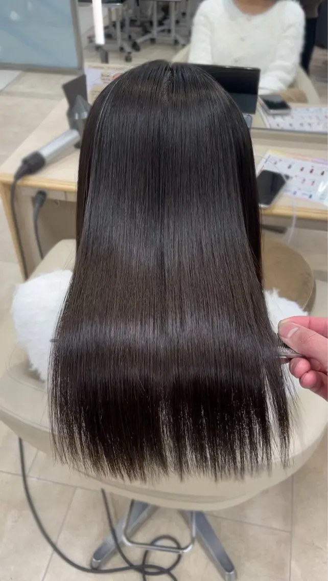 ロング シャドウパーマ／骨格 矯正カット　トモキのヘアスタイル