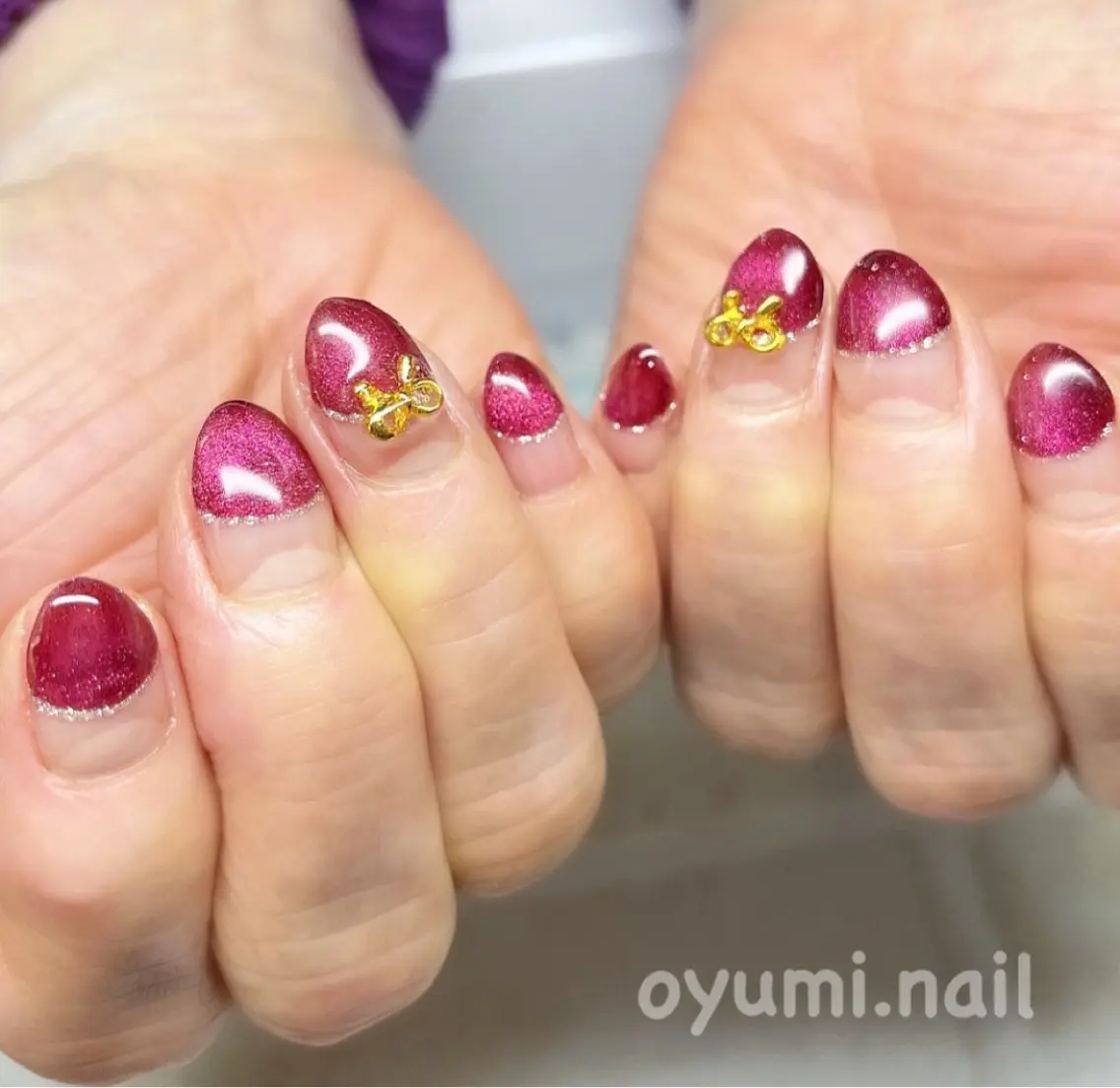 ネイル アートネイル フレンチネイル マグネットネイル マグネットフレンチ ハンドネイル ハンドケア takanashi yumiのネイルデザイン