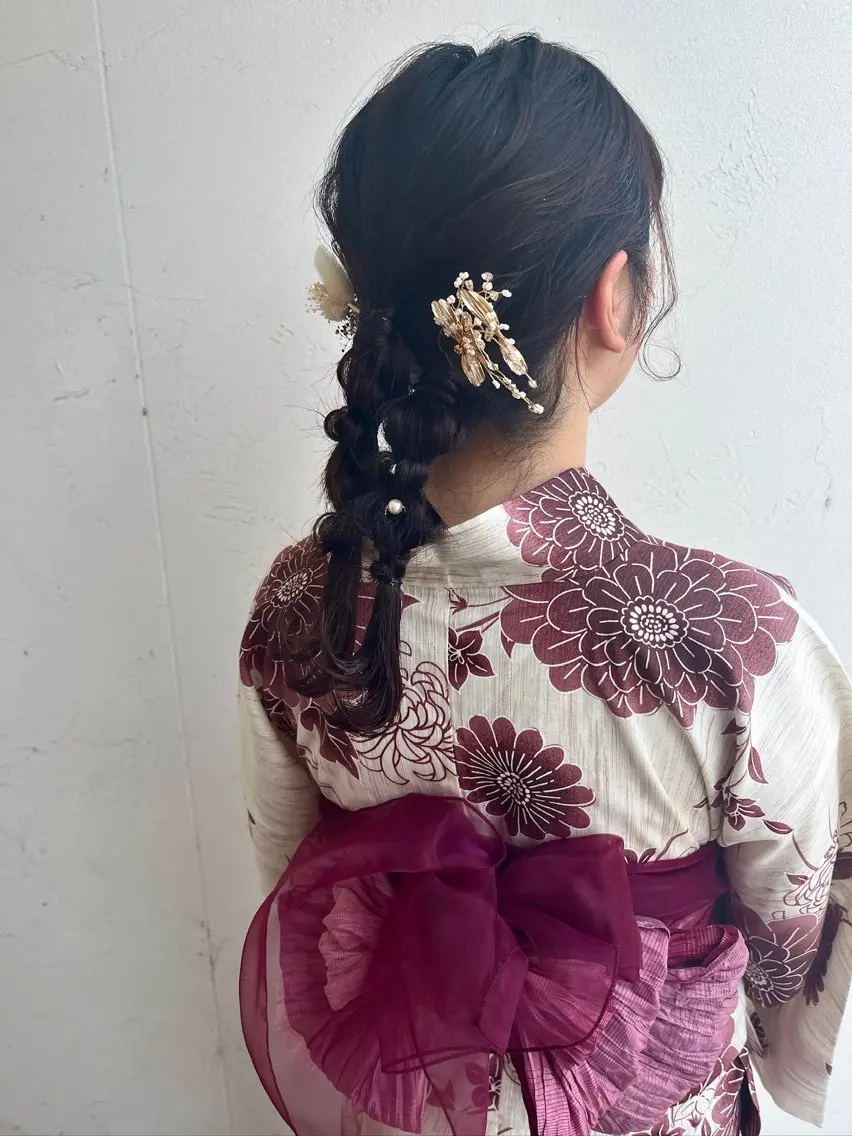 ヘアアレンジ 浴衣 ヘアセット 永田 彩華のヘアスタイル