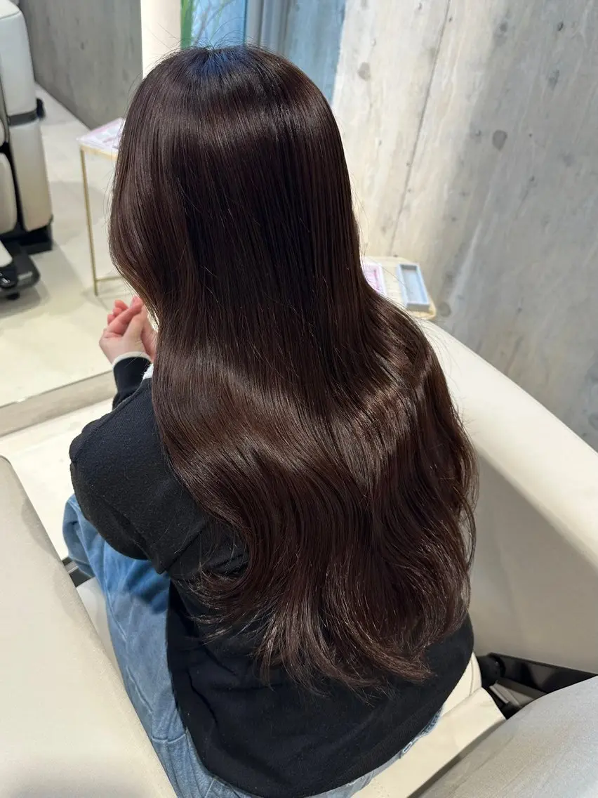 ロング カラー ブラウンカラー 顔周りカット レイヤーカット カット ヘアカラー レイヤー/艶カラー/ 前橋/渋川竜希のヘアスタイル