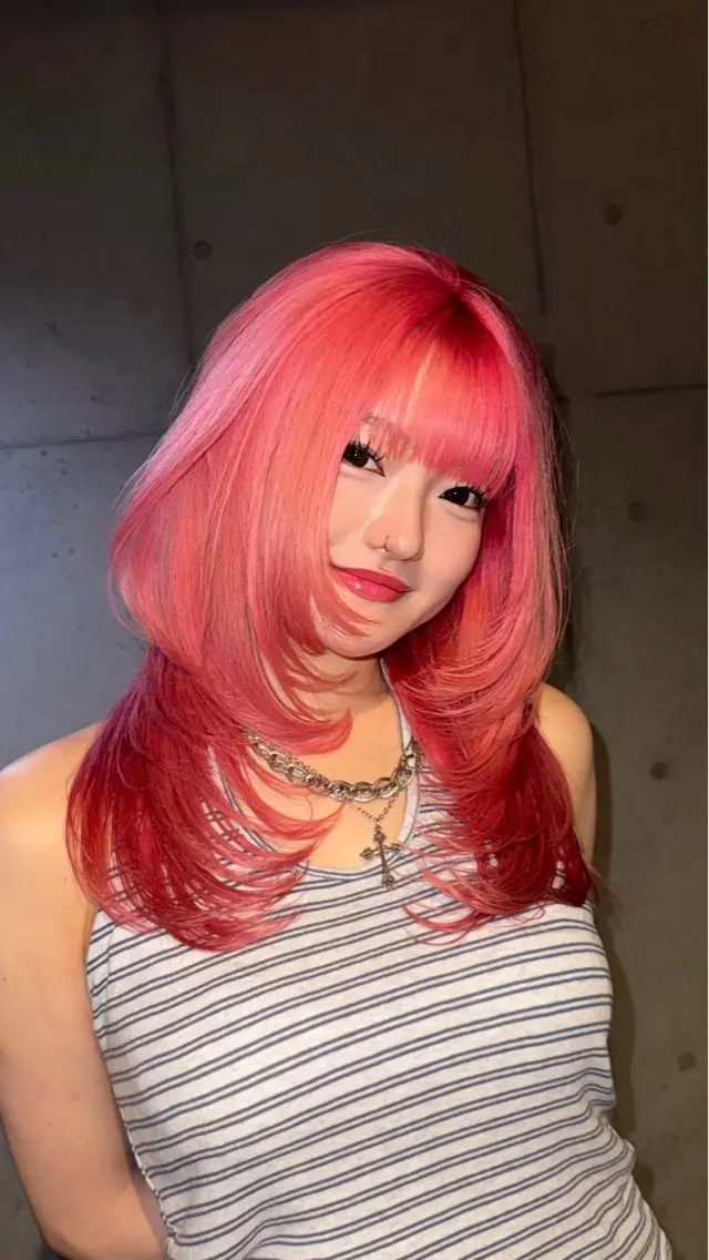 ロング カラー カット ヘアカラー トリートメント だいち/ブリーチ/ レイヤーカットのヘアスタイル