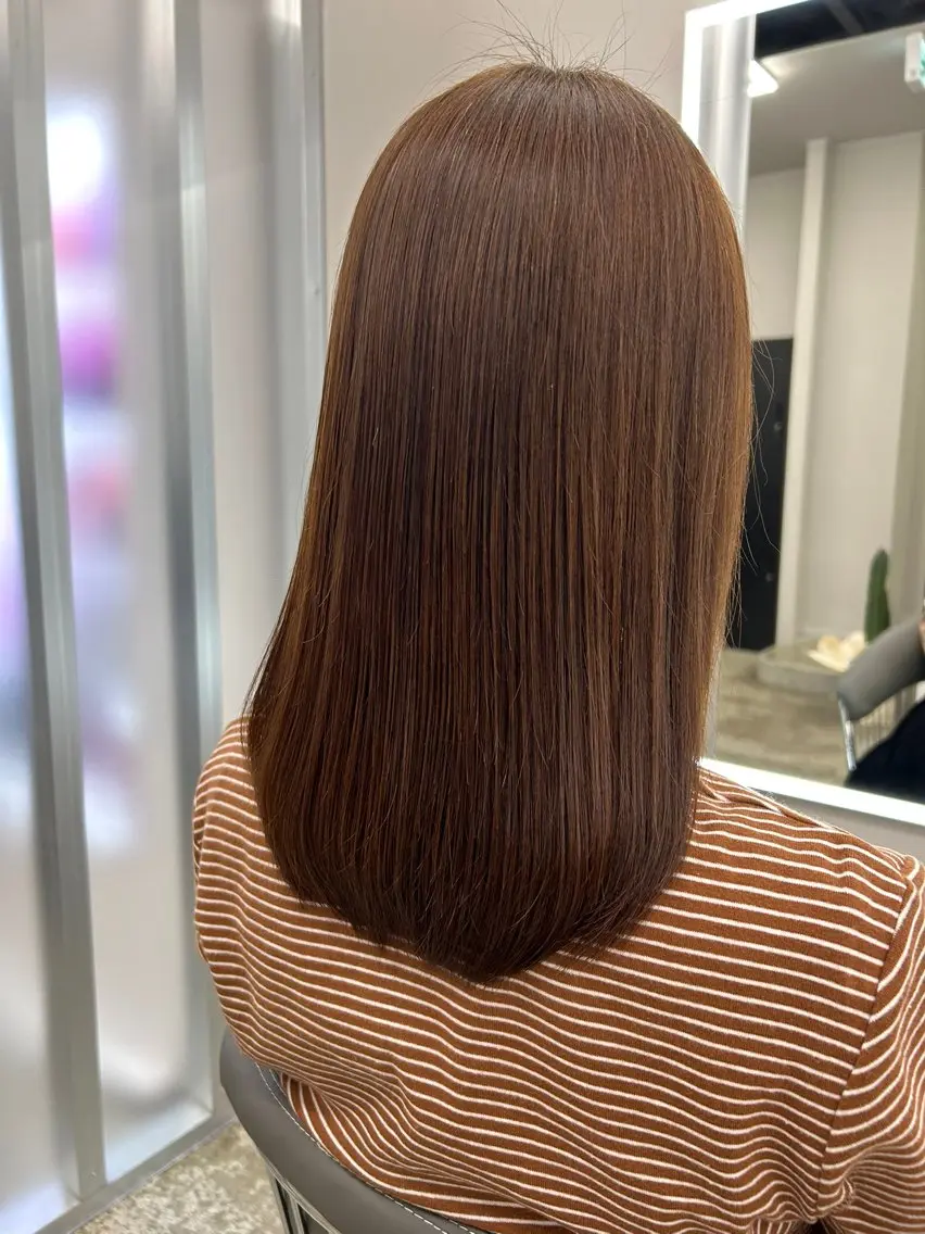 ミディアム カット 縮毛矯正 トリートメント 梶田 伸篤のヘアスタイル