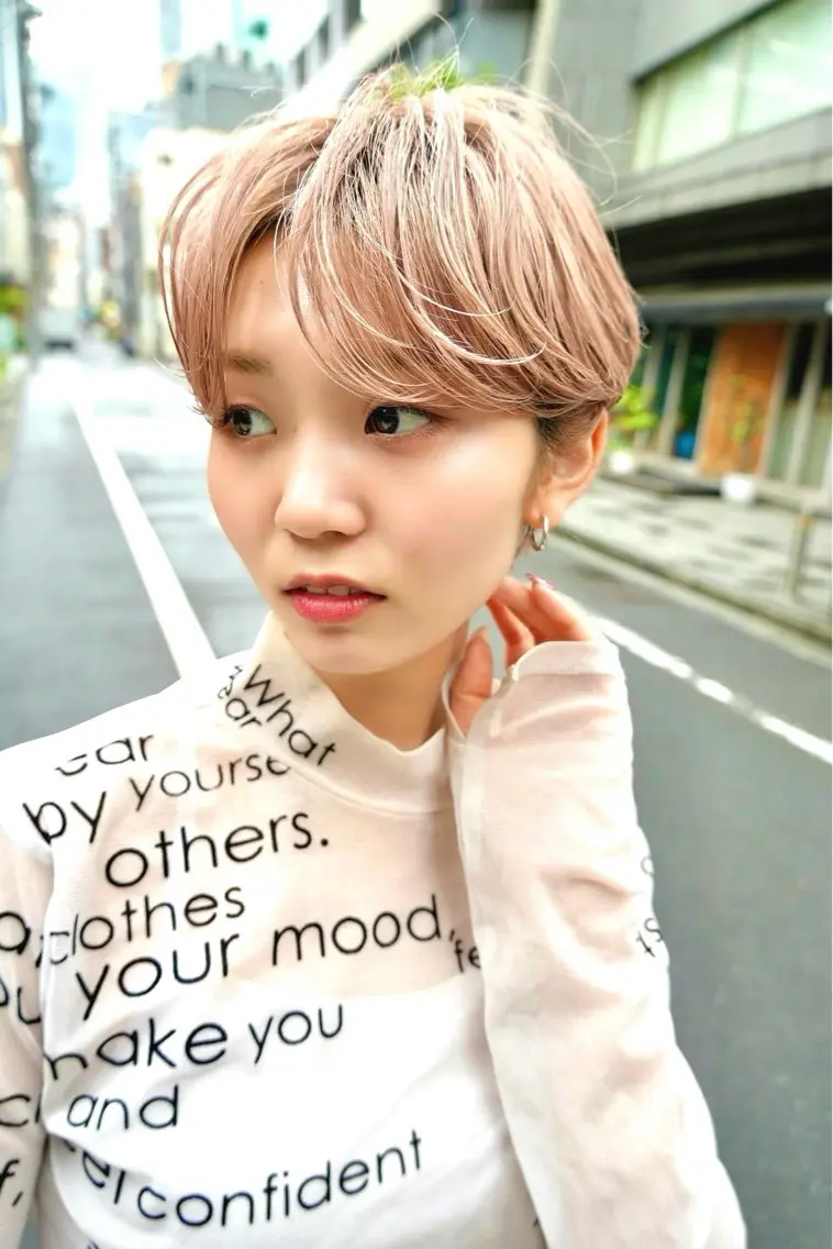 ショート カット ヘアカラー 骨格診断で絶対可愛い ✨丸みショート✨凌弥のヘアスタイル