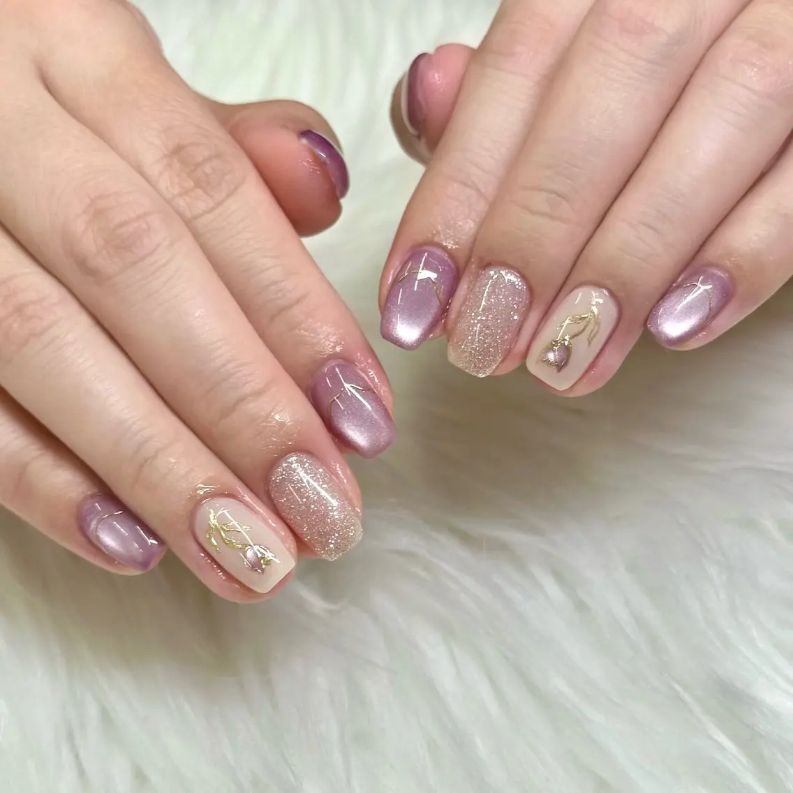 ネイル マグネットネイル 春ネイル ハンドネイル Bianca浦和西口 Takenouchiのネイルデザイン