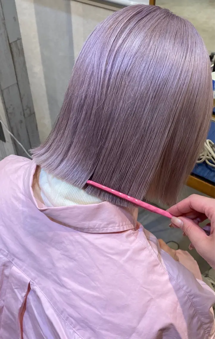 ミディアム カラー ピンクカラー パープルカラー Zina 梅田店 レイヤー/Miyuのヘアスタイル