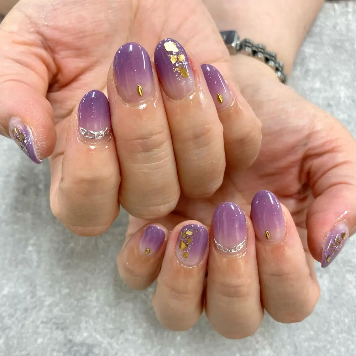 ネイル フットネイル フレンチネイル ジェルネイル ガラスフレンチ グラデーション NUMAZAWA KASUMIのネイルデザイン