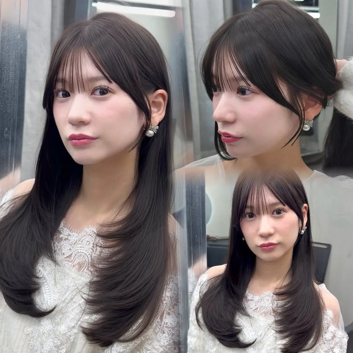 セミロング カット ヘアカラー トリートメント 中顔面縮小/ 髪質改善/MaCoのヘアスタイル