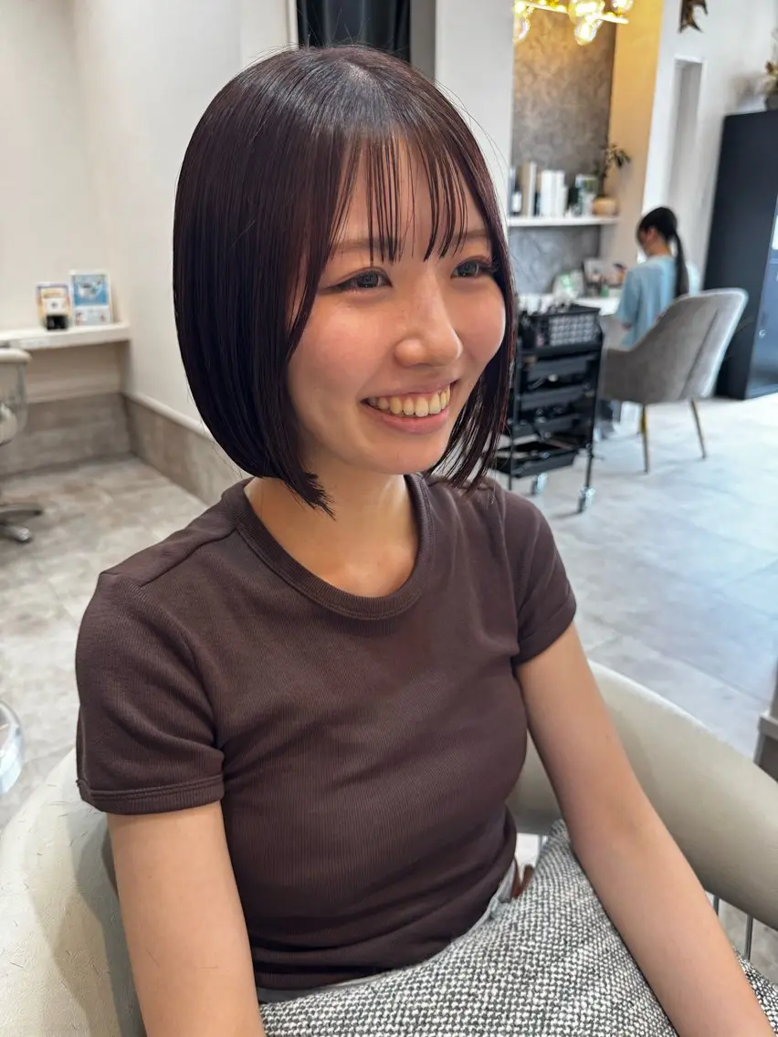 ショート カラー ブラウンカラー ピンクカラー ピンクブラウン ボブ カット ヘアカラー 伴藤 寿男のヘアスタイル