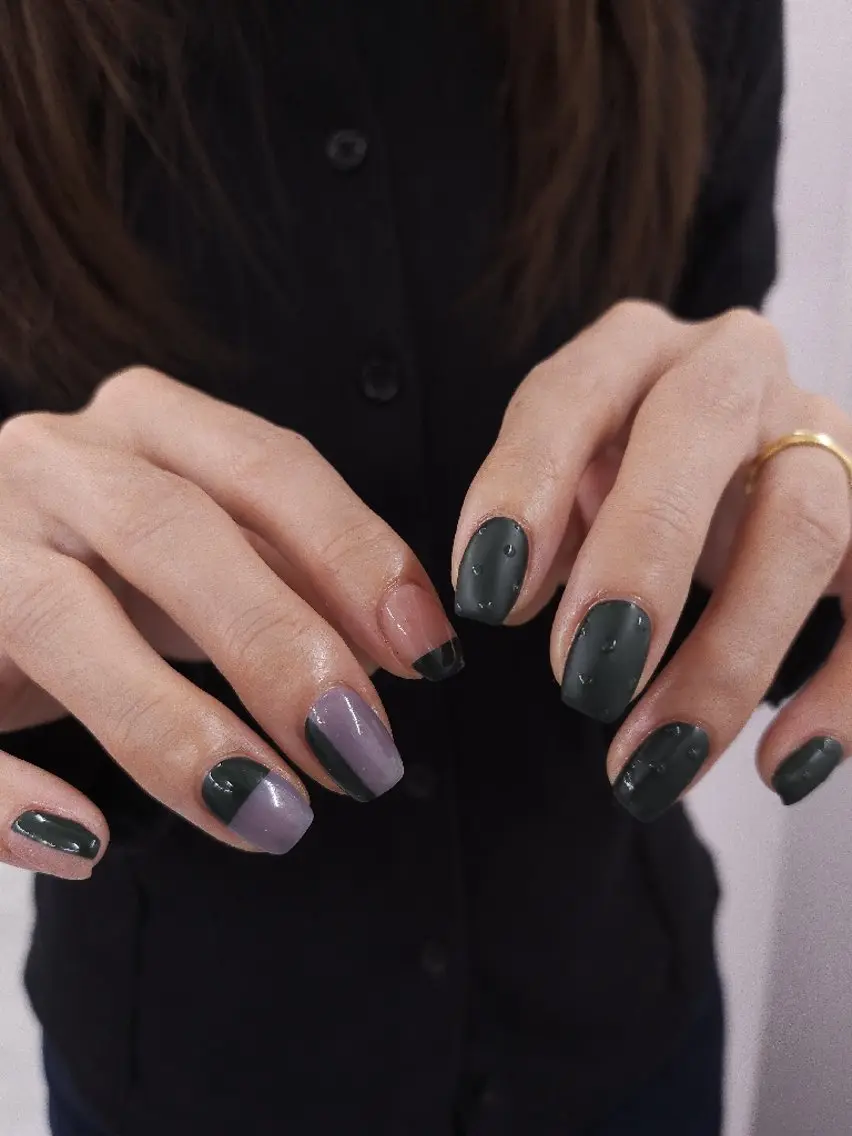 ネイル ドット ジェルネイル 持ち込み パラジェル 冬ネイル ハンドネイル puku nail 🌼kazu🌼のネイルデザイン