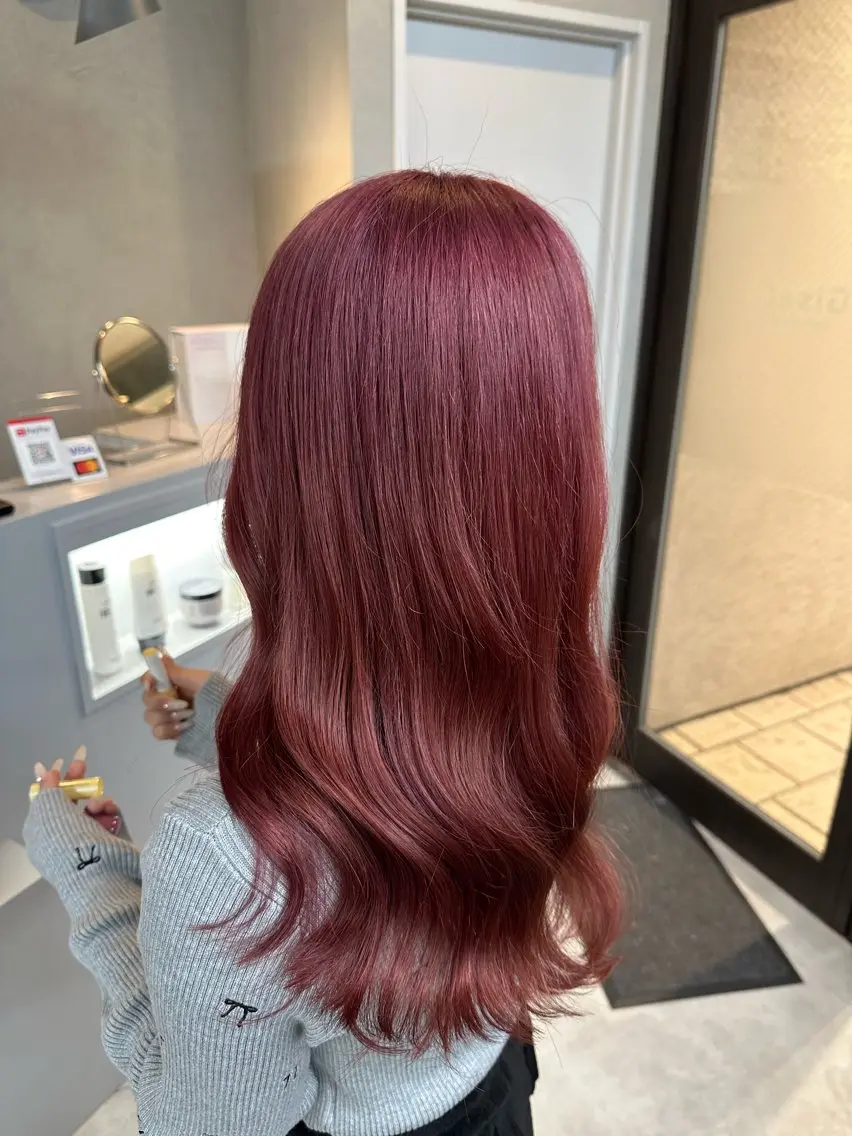 ロング カラー ラベンダーカラー ピンクカラー ピンクラベンダー りおん レイヤー/ベージュのヘアスタイル