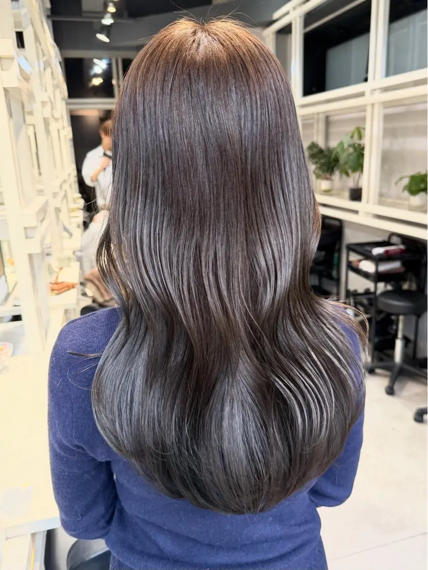 ミディアム カット ヘアカラー トリートメント ✨透明感カラー/縮毛 恵比寿HAYATO✨のヘアスタイル