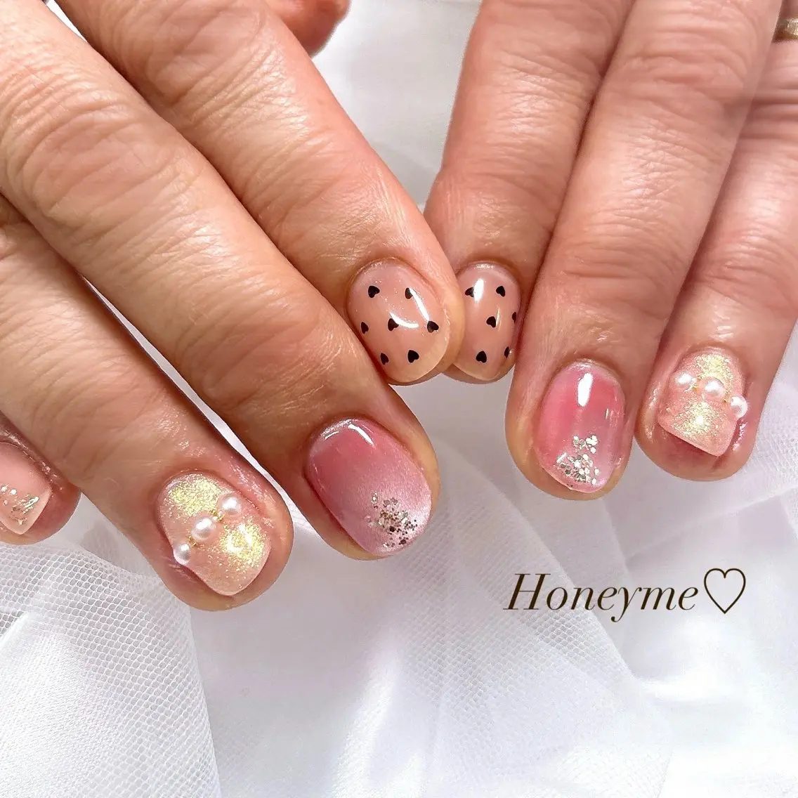 ネイル ハンドネイル Honey me ❁⃘*.゚のネイルデザイン