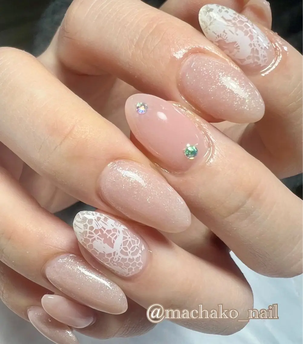 ネイル レース ピンク トータルビューティー masakoのネイルデザイン
