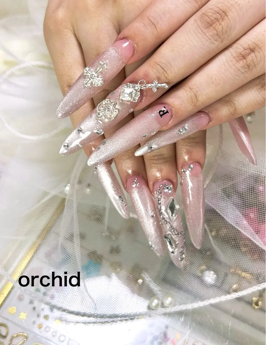 ネイル ハンドネイル orchid ♡オーキッドのネイルデザイン