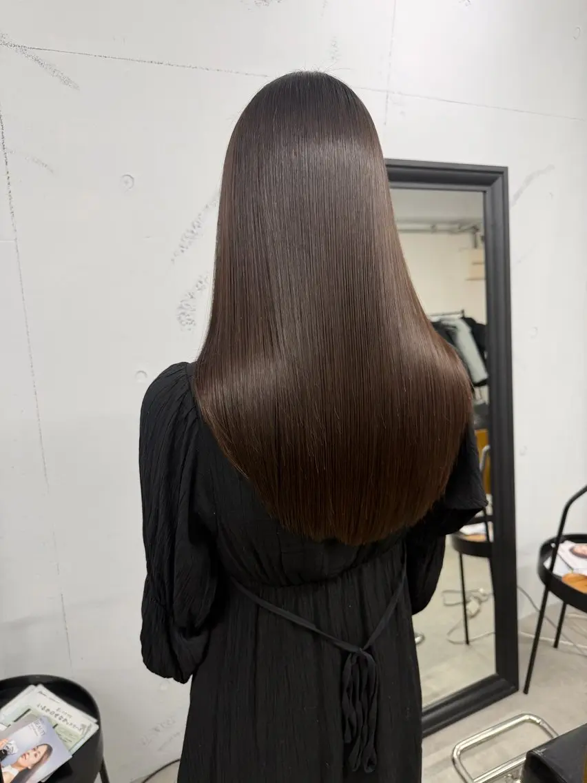 ロング 髪質改善 縮毛矯正 トリートメント マツダ レンのヘアスタイル