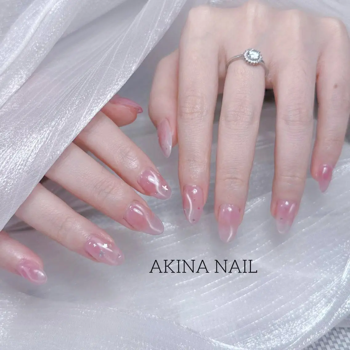 セミロング ハンドネイル Akina Nail 亀戸のネイルデザイン