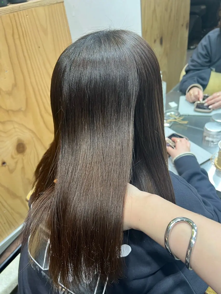 セミロング パーマ 縮毛矯正 トリートメント ✨髪質改善矯正× ブリーチ✨YU-KIのヘアスタイル